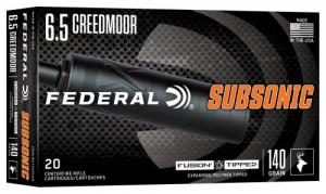 Federal Subsonic 6.5 Creedmoor 140gr Fusion Tipped, 20rd Box - F65CRDTFS1SUB