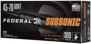 Federal Fusion Subsonic .45-70 Gov't 300gr Soft Point, 20rd Box - F4570FS1SUB Federal Fusion Subsonic .45-70 Gov't 300gr Soft Point, 20rd Box - F4570FS1SUB