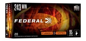 Federal Fusion .243 Winchester 95gr Fusion Tipped, 20rd Box - F243TFS1