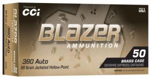 CC Blazer Brass .380 ACP 98gr Jacketed Hollow Point 50rd Box - 5238 CC Blazer Brass .380 ACP 98gr Jacketed Hollow Point 50rd Box - 5238
