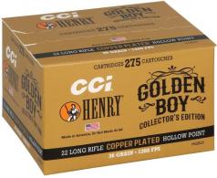 CCI Henry Golden Boy Collectors Edition .22 LR 36gr Hollow Point, 275rd Box - HGB22 CCI Henry Golden Boy Collectors Edition .22 LR 36gr Hollow Point, 275rd Box - HGB22