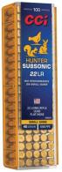 CCI Hunter Subsonic .22 LR 40gr Lead Flat Nose, 100rd Box - 2R40LFN