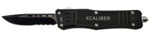 Xcaliber Knife Company 380 ACP Large 3.80" OTF Part Serrated Black 440C SS Blade, 5.30" Steel Handle - 1317 Xcaliber Knife Company 380 ACP Large 3.80" OTF Part Serrated Black 440C SS Blade, 5.30" Steel Handle - 1317