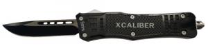 Xcaliber Knife Company 9mm Large 3.80" OTF Drop Point Black 440C SS Blade, 5.30" Steel Handle - 1317