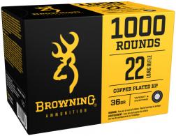 Browning Ammo B194122000 BPR Performance Rimfire 22LR 36gr Plated Hollow Point 1000 Per Box/2 Case - 826