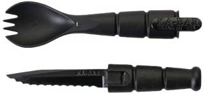 Ka-Bar 9909 Spork/Knife Black Creamid 2.50" Serrated 6.88" Long - 425