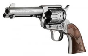 Pietta PFI45CP434EW Cowpoke 45 Colt (Long Colt) 6 Shot 4.75" Nickel Barrel, Nickel Engraved Cylinder & Frame, Cowhide Walnut En - PFI45CP434EW Pietta PFI45CP434EW Cowpoke 45 Colt (Long Colt) 6 Shot 4.75" Nickel Barrel, Nickel Engraved Cylinder & Frame, Cowhide Walnut En - PFI45CP434EW