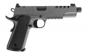 Tisas Arms 10100556 1911 Night Stalker SF 45 ACP 8+1 5.11" Black Threaded Barrel, Gray Cerakote Carbon Steel Lightening Cut/Ser - 10100556
