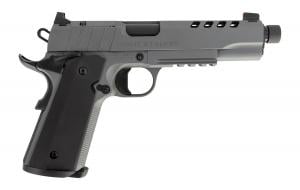 Tisas Arms 10100556 1911 Night Stalker SF 45 ACP 8+1 5.11" Black Threaded Barrel, Gray Cerakote Carbon Steel Lightening Cut/Ser - 10100556 Tisas Arms 10100556 1911 Night Stalker SF 45 ACP 8+1 5.11" Black Threaded Barrel, Gray Cerakote Carbon Steel Lightening Cut/Ser - 10100556