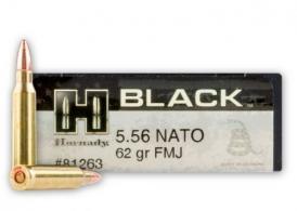 Hornady Black Full Metal Jacket 5.56 NATO Ammo 20 Round Box