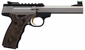 Browning Buck Mark Plus Stainless UDX 22LR, 5.5" Barrel, Black Wood Laminate Grips, 10 Rounds - 051531490