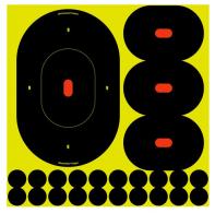 Birchwood Casey 34905 Shoot-N-C Reactive Target Self-Adhesive Paper Black/Yellow 9" Oval Silhouette 5 Pack - 90