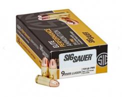 Main product image for Sig Sauer Elite Ball Full Metal Jacket 9mm Ammo 124 gr 50 Round Box