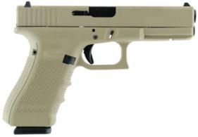 Glock G17 Double 9mm Luger 4.48 17+1 Desert Tan Interchangeable Back - UG1750204DS Glock G17 Double 9mm Luger 4.48 17+1 Desert Tan Interchangeable Back - UG1750204DS