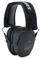 Walker's Razor Slim Passive Muff Polymer 27 dB Over the Head Black Ear Cups with Black Headband & White Logo Adult