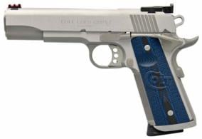 Colt Mfg 1911 Single 9mm 5 9+1 Blue G10 Grip Stainless Steel