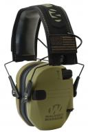 Walker's Razor Slim Patriot Electronic Muff Polymer 23 dB Over the Head OD Green Ear Cups with Black Headband & Flag