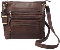Bulldog BDP039 Cross Body Purse w/Holster Brown Leather Most Sm Pistols & Revolvers Ambidextrous Hand - BDP-039