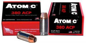 Atomic Pistol .380 ACP 90 gr Hollow Point (HP) 20 Bx/ 10 Cs