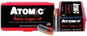 Atomic Pistol Bonded Match Hollow Point 9mm+P Ammo 20 Round Box - 00454 Atomic Pistol Bonded Match Hollow Point 9mm+P Ammo 20 Round Box - 00454