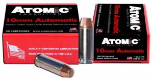 Atomic Pistol 10mm Auto 180 gr Bonded Match Hollow Point 20 Bx/ 10 Cs - 00457