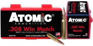 Atomic Rifle 308 Win 168 gr Hollow Point Boat Tail (HPBT) 50 Bx/ 10 Cs - 00426 Atomic Rifle 308 Win 168 gr Hollow Point Boat Tail (HPBT) 50 Bx/ 10 Cs - 00426