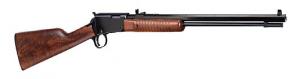 Henry 15 + 1 .22 LR  Pump w/Octagon Blue Barrel & Wood Stock - H003T