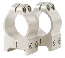 Warne 200S Maxima Vertical Ring Set Fixed For Rifle Picatinny/Weaver Low 1" Tube Silver Steel - 438