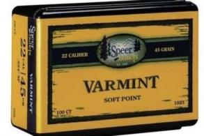 Speer 22 Cal 45 Grain Spitzer 100/Box - 1023 Speer 22 Cal 45 Grain Spitzer 100/Box - 1023