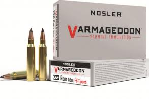 Nosler Varmageddon Flat Base Tipped 223 Remington Ammo 53 gr 20 Round Box - 65139