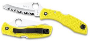 Spyderco Folding Knife w/Plain Edge & Yellow Nylon Handle - C88PYL