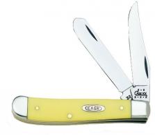Case Pocket Knife w/Clip/Spey Blades & Yellow Synthetic Hand - 029