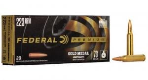 Federal Premium Gold Medal Berger BT Target 223 Remington Ammo 20 Round Box