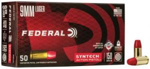 Federal American Eagle  Total Syntech Jacket Flat Nose 9mm  Ammo 50 Round Box - AE9SJAP1