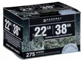 Federal 730 Power-Shok .22 LR (LR) 38 GR Copper-Plated Hollow Point 275 - 10 Federal 730 Power-Shok .22 LR (LR) 38 GR Copper-Plated Hollow Point 275 - 10