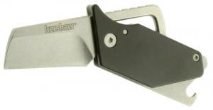 Kershaw 4036BLKX Pub Folding Stonewash 8Cr13MoV SS 4.50" Long Plain Black Anodized Aluminum Handle - 280
