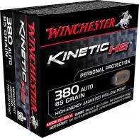 Winchester Ammo Kinetic High Energy 380 Automatic Colt Pistol (ACP) 85 - HE380JHP Winchester Ammo Kinetic High Energy 380 Automatic Colt Pistol (ACP) 85 - HE380JHP