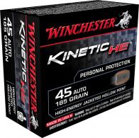 Winchester Ammo Kinetic High Energy 45 Automatic Colt Pistol (ACP) 185 - HE45JHP Winchester Ammo Kinetic High Energy 45 Automatic Colt Pistol (ACP) 185 - HE45JHP