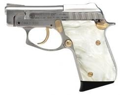 Taurus PT25, .25ACP, Nickel, Gold Highlights, Pearl Grips **SPEC - 25NGPRL