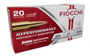 Fiocchi Hyperformance Ammo 223 Remington 77gr Boat Tail Hollow Point 20 Round Box - 223MKD Fiocchi Hyperformance Ammo 223 Remington 77gr Boat Tail Hollow Point 20 Round Box - 223MKD