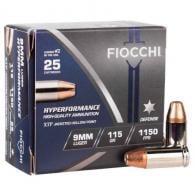 Fiocchi Hyperformance ammo 9mm Luger 115GR Hornady XTP Hollow Point 25rd box - 9XTP25 Fiocchi Hyperformance ammo 9mm Luger 115GR Hornady XTP Hollow Point 25rd box - 9XTP25