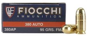 Fiocchi Pistol Shooting Dynamics Full Metal Jacket 380 ACP Ammo 50 Round Box