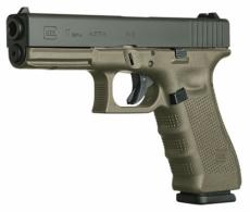 Glock G17 Double Action 9mm 4.48 17+1 OD Green Grip Black