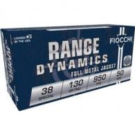 Fiocchi Range Dynamics 38 Special  130 Grain Full Metal Jacket 50rd box - 38AUS