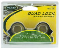 Weaver Mounts 49052 Quad Lock Detachable Rings Black 1" High - 27