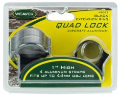 Weaver Mounts 49062 Quad Lock Detachable Rings Black 1" High Extended - 27