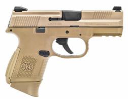 FN FNS Double Action 9mm 3.6 10+1 Flat Dark Earth Interchangeable Backstrap Grip F