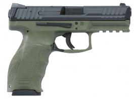 HK VP9 9mm Luger Double 4.09 15+1 OD Green Interchangeable Backstrap Grip Black Slide