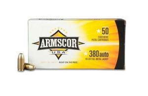 Armscor USA Full Metal Jacket 380 ACP Ammo 50 Round Box - FAC3802N Armscor USA Full Metal Jacket 380 ACP Ammo 50 Round Box - FAC3802N