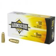 ARMSCOR AMMO 9MM 124GR FMJ 50/20 - FAC9-4 ARMSCOR AMMO 9MM 124GR FMJ 50/20 - FAC9-4